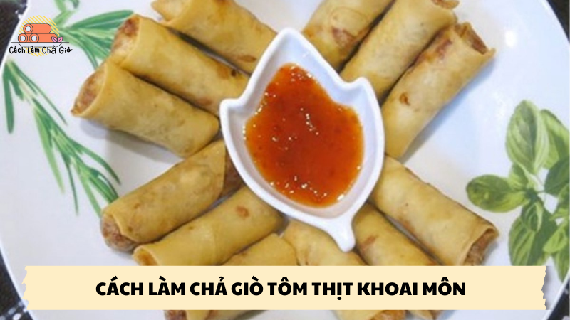 cách làm chả giò tôm thịt khoai môn